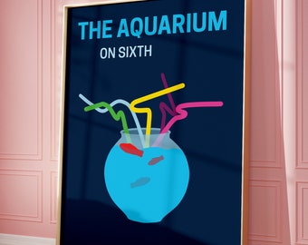 Aquarium Austin Preppy Artwork DIGITAL DOWNLOAD - UT Tower Download Included!