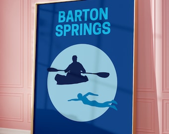 Barton Springs Austin Preppy Kunstwerk DIGITAL DOWNLOAD - UT Tower Download inklusive!