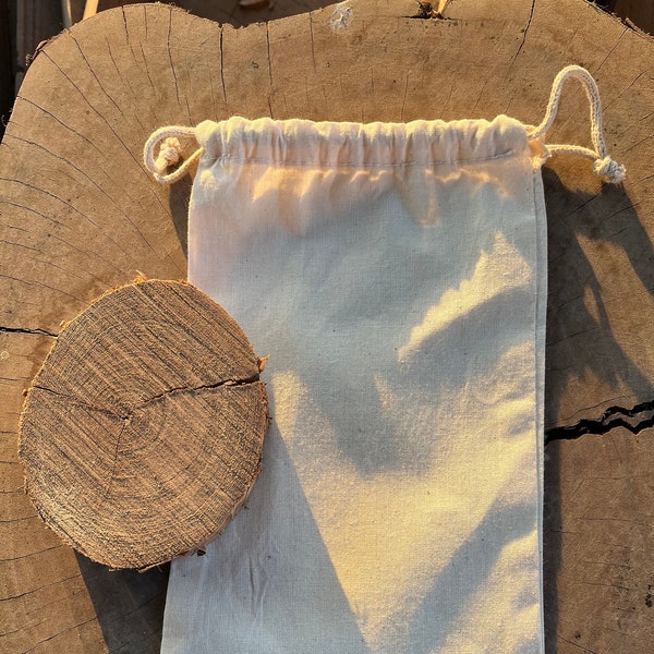 4x6 inches Calico Muslin Bags - Organic Double Drawstring Reusable Bags. Storage bags, Gift bags and much more.