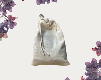 500 pcs of 8x13 cm (3x5 Inches) UK Organic Cotton Double Drawstring Calico Bags | Muslin Bags | Reusable Pouches | Eco-friendly Bags