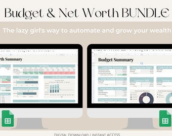 Ultimate Annual Budget & Net Worth BUNDLE | Google Sheets Digital Spreadsheet | Annual Budget, Personal Finance Tracker, Wealth Calculator