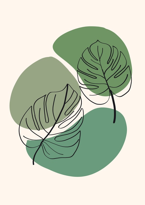 strå indre Hørehæmmet Palm Leaf Print Minimalist Green Sage Green Aesthetic - Etsy