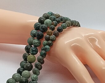 Afrikaans Turquoise - Volledige rijen kralen - Natuurlijke kralen - Ongeverfd - Diameter naar keuze - Natuurlijke halfedelstenen.
