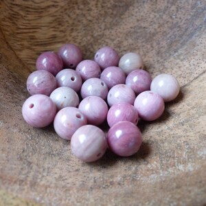 Rhodonite Natural Stone, 6 mm or 8 mm diameter balls, Beads for creative hobbies and jewelry, semi-precious stones, DIY.