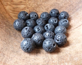 Lava Stone Natural Stone, 6 mm or 8 mm balls, Beads for creative hobbies and jewelry, semi-precious stones, DIY.