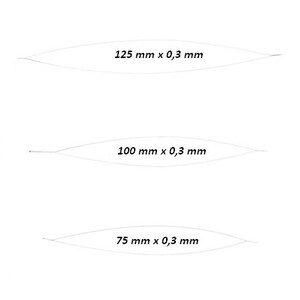 Stora pärlnålar - Längdalternativ: 75 mm, 100 mm eller 125 mm x 0,3 mm rostfritt stål - Kreativ hobby - Pärlnål