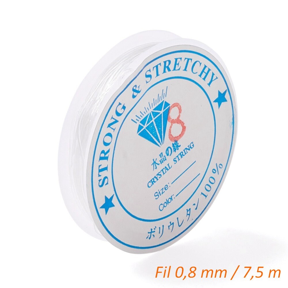Transparent elastic thread 0.8 mm for Nylon Crystal bracelet spool 7.5 meters