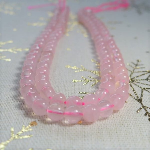 Rose Quartz Natural Stone, Balls with a diameter of 6 mm or 8 mm, Beads for creative hobbies and jewelry, semi-precious stones, DIY.