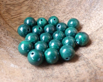 Malachite Natural Stone, Balls of diameter 6 mm, 8 mm, Beads for creative hobbies and jewelry, semi-precious stones, DIY.