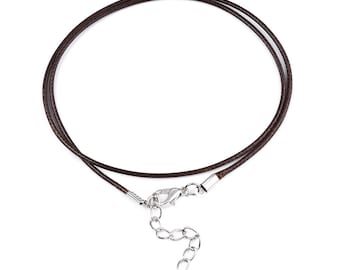 Choker - Waxed Cotton Cord Necklace Jewelry Finding 43.5 cm / 1.5 mm - DIY Jewelry Creation - Black or Brown
