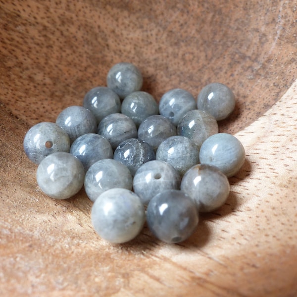 Labradorite Pierre Naturelle, Boules de diamètre 6 mm ou 8 mm, Perles pour loisirs créatifs et bijouterie, pierres semi-précieuses, DIY.