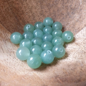 Green Aventurine Natural Stone, Balls of diameter 6 mm or 8 mm, Beads for creative hobbies and jewelry, semi-precious stones, DIY