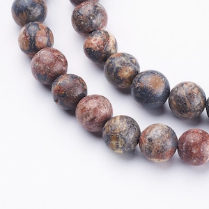 Luipaardjaspis natuursteen, bolletjes met een diameter van 6 mm of 8 mm, kralen voor creatieve hobby&#39;s en sieraden, halfedelstenen, doe-het-zelf.
