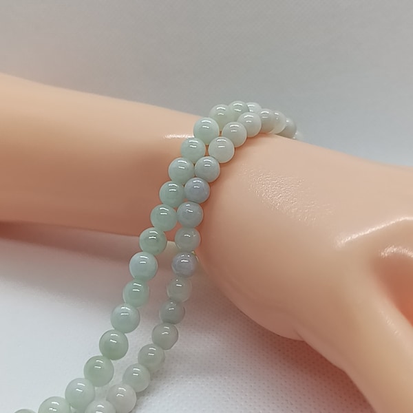 Burmese Jade - Complete Rows of Pearls - Natural Pearls - Diameter of your choice - Undyed - Natural Semi-Precious Stones.