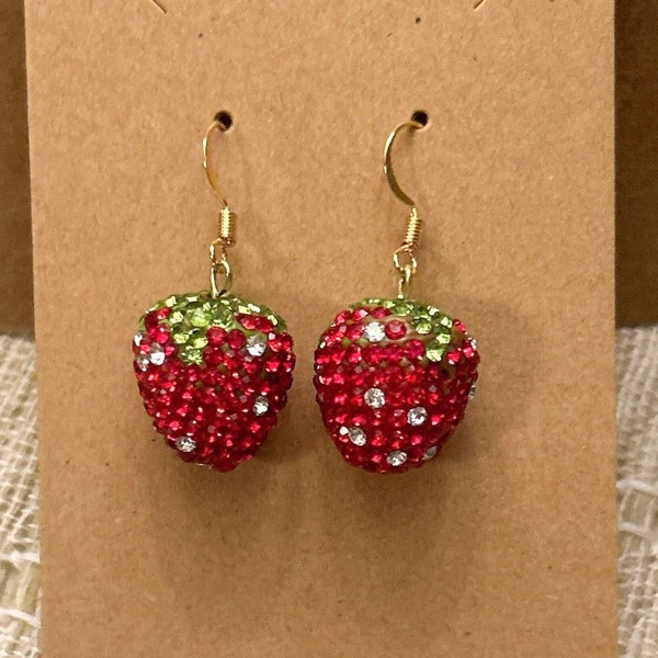 Sparkly Strawberry Earrings