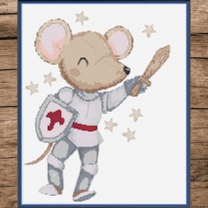 Mouse Knight Cross Stitch Pattern PDF Digital