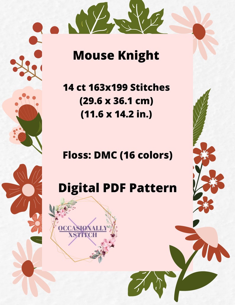 Mouse Knight Cross Stitch Pattern PDF Digital - Etsy