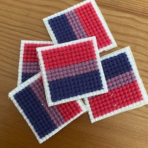 Tiny bi pride flag iron on patch or pin