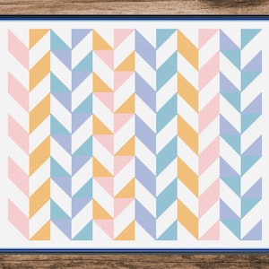 Geometric Chevron Triangle Colorful Cross Stitch Pattern