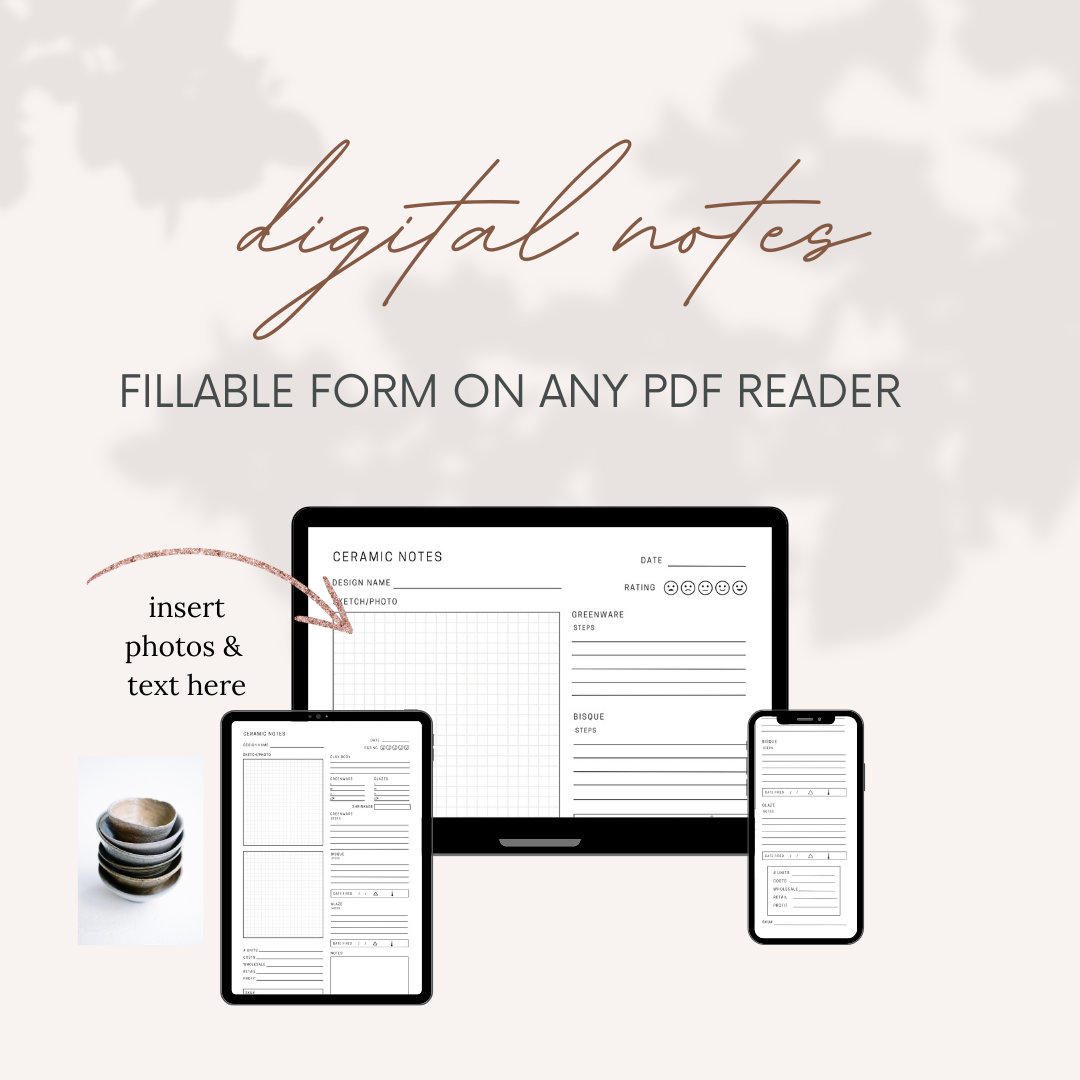 Ceramic Notes, Pottery Journal, Printable Ceramic Journal, Ceramic Log