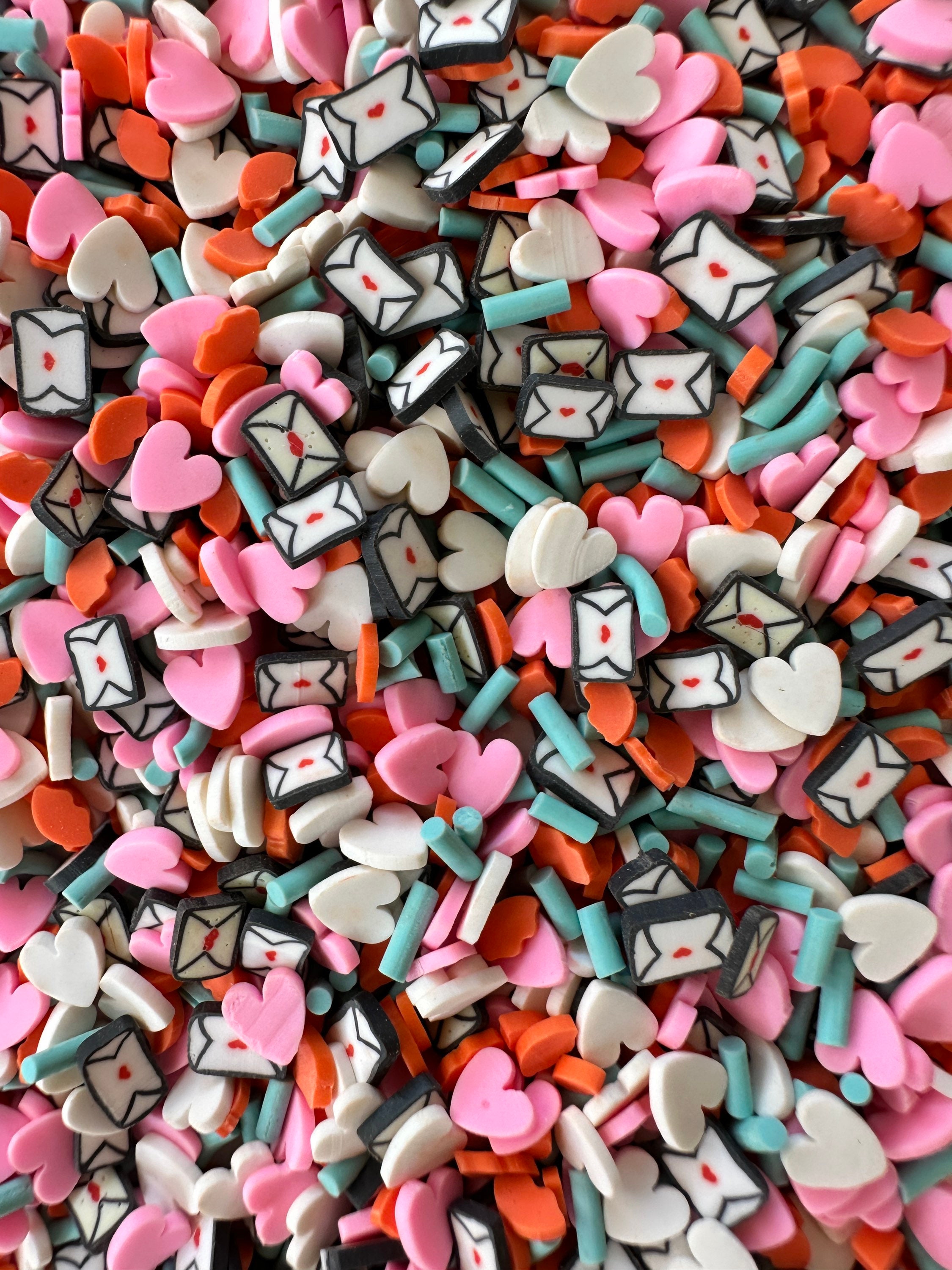 Love Letter Envelope and Heart Fake Sprinkles Polymer Clay - Etsy Love Letter Envelope and Heart Fake Sprinkles Polymer Clay - Etsy