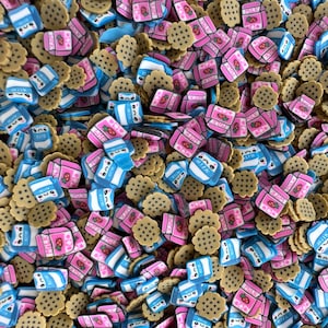 Milk and Cookies Fake Sprinkles, Polymer Clay Charms, Clay Slices, Resin and Slime Craft Charms