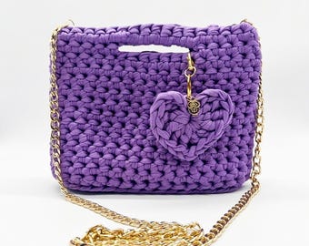 Bolsa De Mano Tejida Artesanalmente con Trapillo