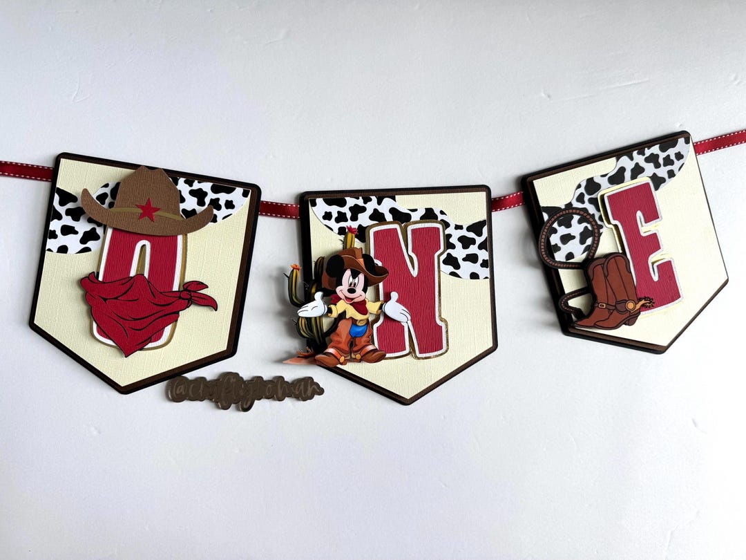 First Rodeo, My First Rodeo, Mickey Rodeo, 1st Birthday Banner, Wild ...