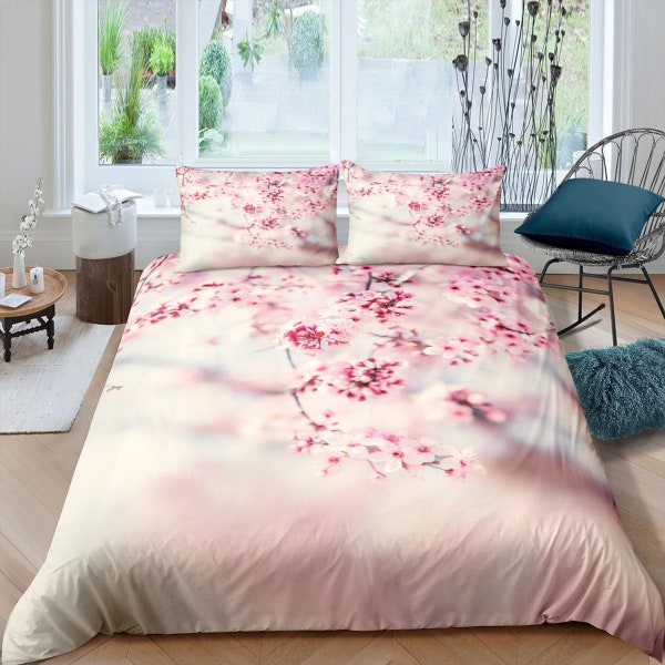 Pink Duvet Cover Queen Etsy