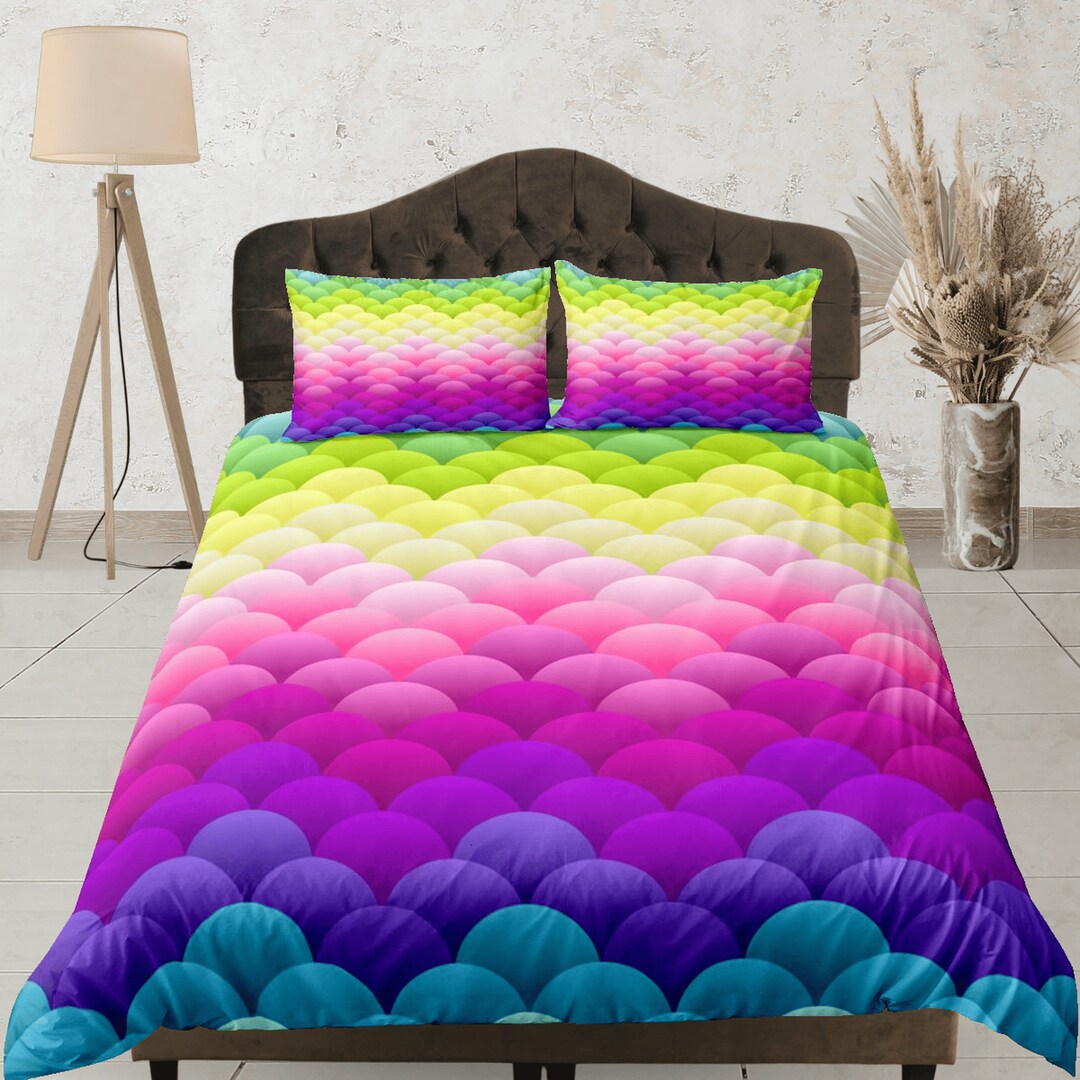 Vibrant Color Geometric Art Cotton Duvet Cover Modern Art Etsy