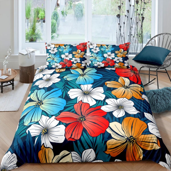 Hibiscus Charm Duvet Cover Set NCU0NVH473