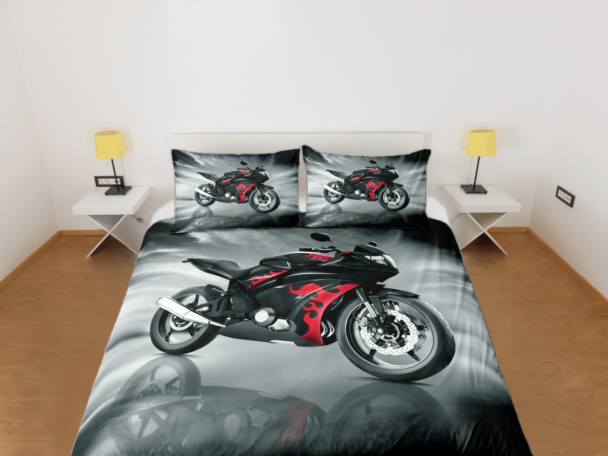 Sports Bike Cotton Duvet Cover Motorbike Quilt Cover, Speed Lover