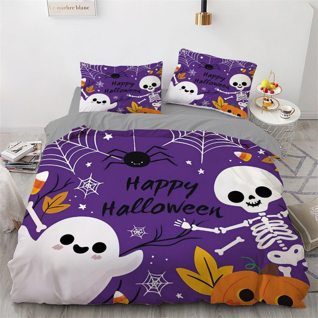 Cute Ghost Spider and Skeleton Halloween Bedding & Etsy