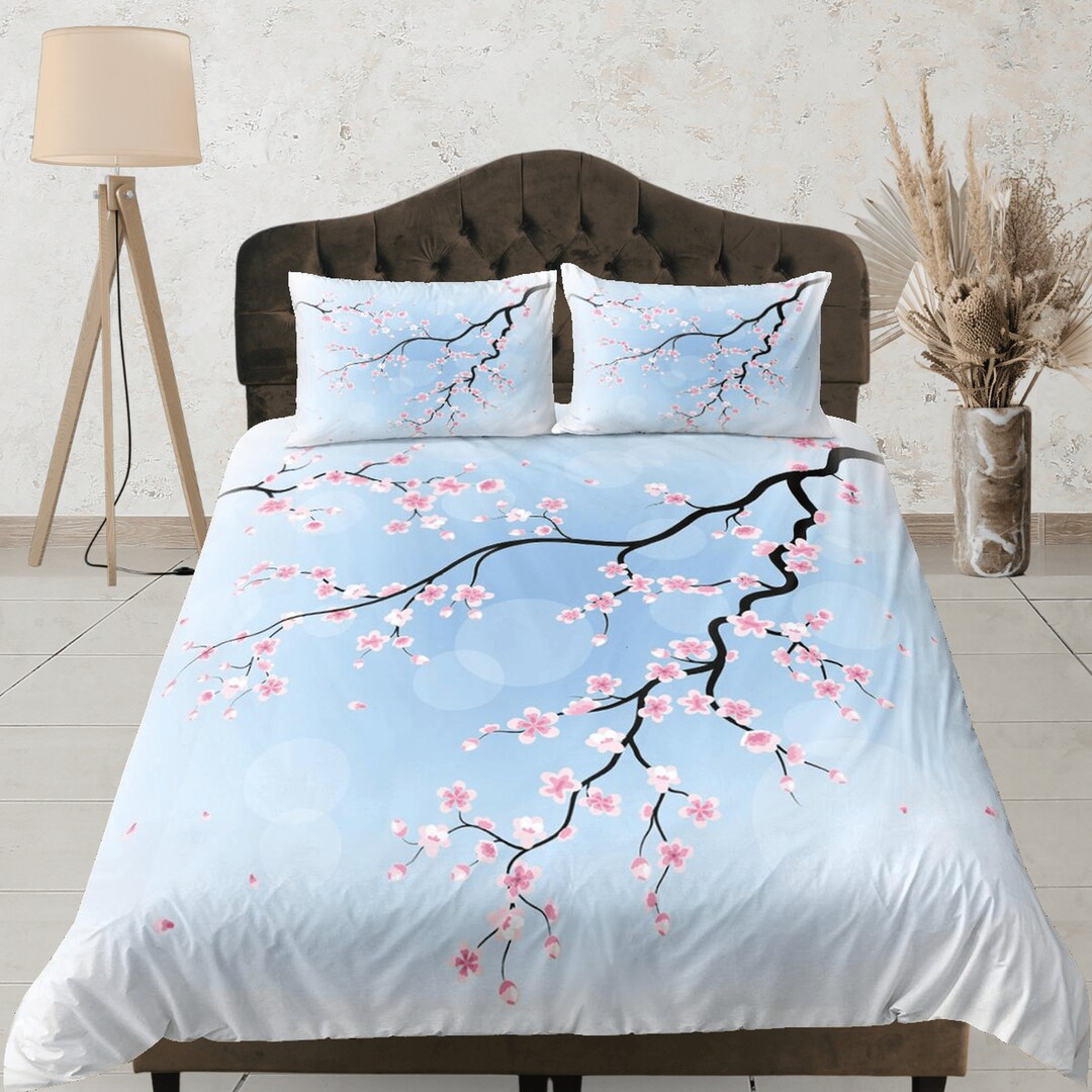 Cherry Blossom Cotton Duvet Cover Sakura Quilt Cover Baby Etsy