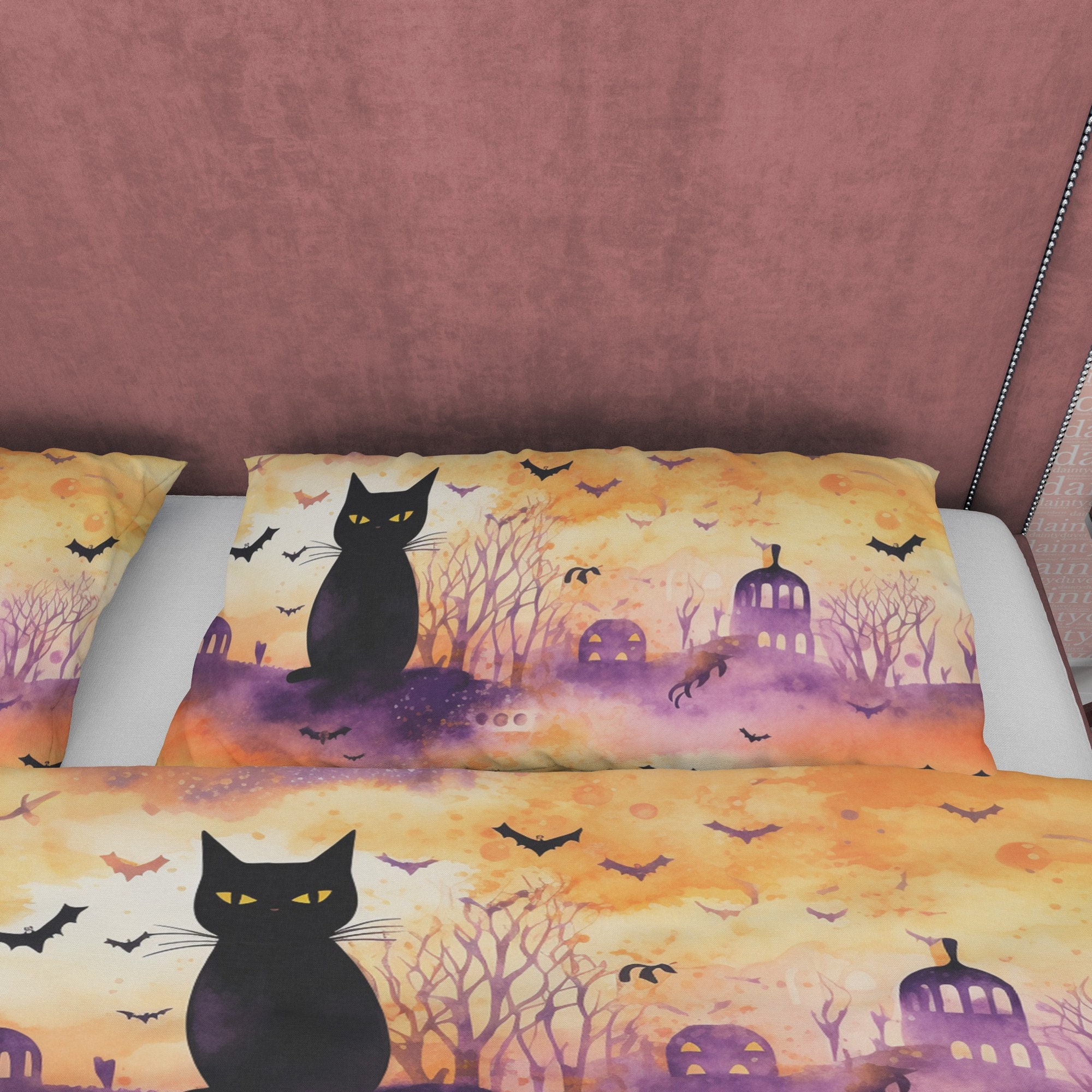 Discover Chat Noir Et Chauves-Souris Housses De Couette