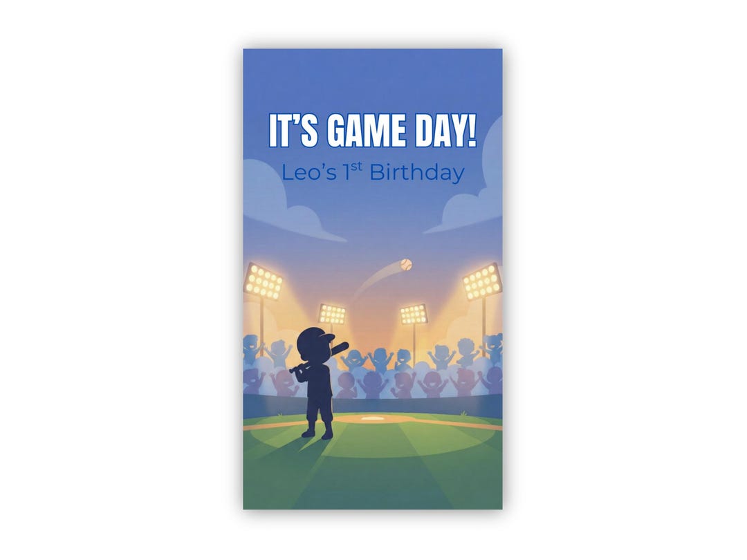 Animated Baseball Birthday Invitation | Editable Canva Template | Kids ...