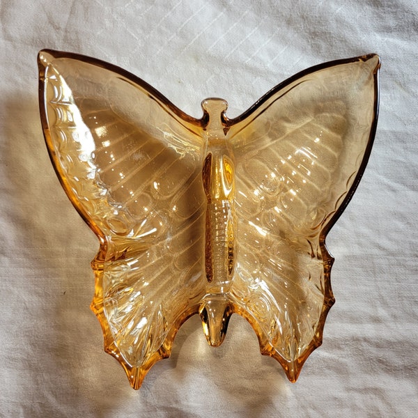 Vintage Carnival Glass Butterfly Serving Dish