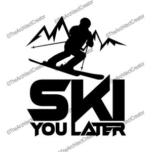 Ski je later | Skiën | Man Jongen Man | Bergen | SVG | Direct downloaden