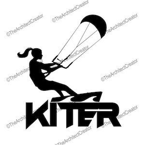 Kiter | Kiteboarding | Kiteboard | Kite | Surf | Woman Girl Female | SVG | Instant Download