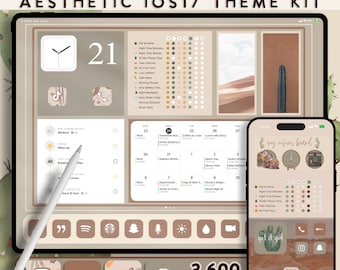 Aesthetic iOS18 Theme Pack | Neutral Desert iPad App Icons | Neutral iPhone Wallpaper | Beige iPad Theme | Desert Tone Wallpaper for iPad