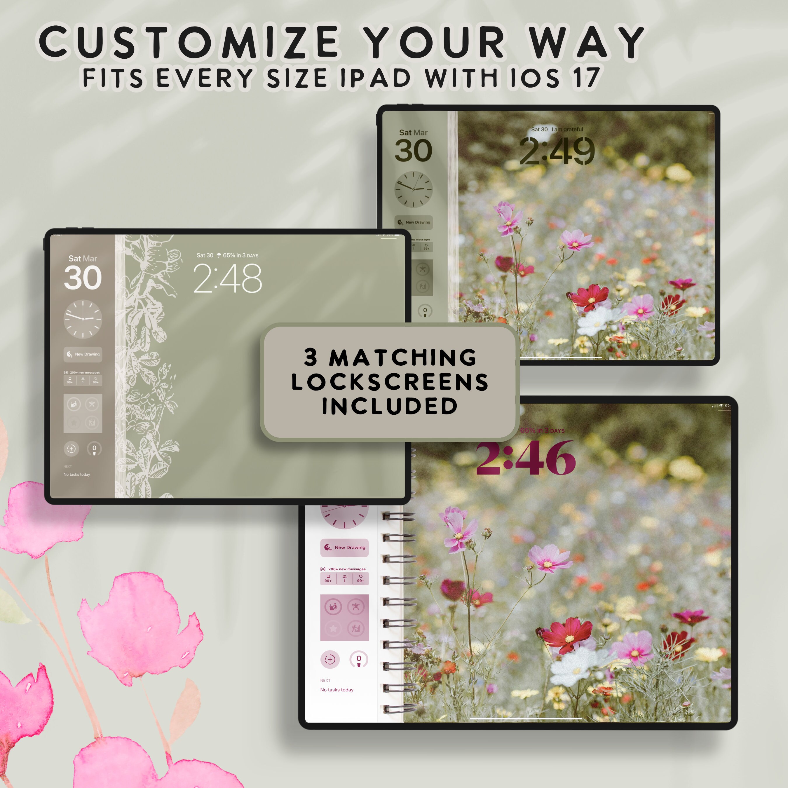Aesthetic Neutral Spring IOS 18 Theme Kit | iPhone Icons | Cute Widgets ...