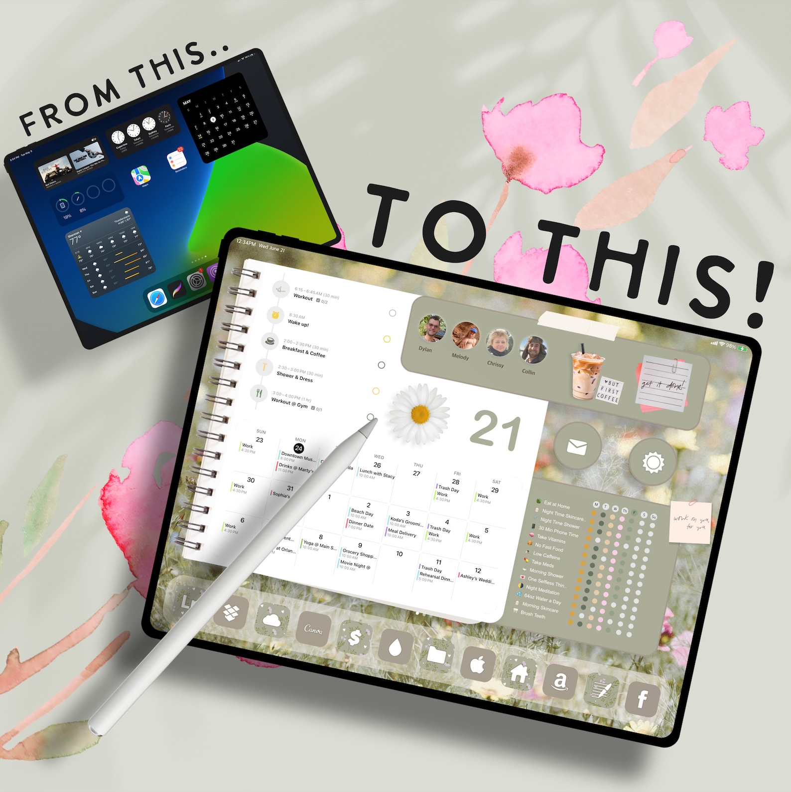 Aesthetic Neutral Spring IOS 18 Theme Kit | iPhone Icons | Cute Widgets ...