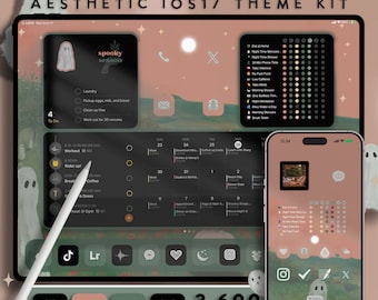 Esthetische IOS 18-themakit | Schattige geesten | iPhone-pictogrammen | Halloween-pictogrammen | iPhone-achtergrond | iPad-achtergrond spook | Spookachtig leuk behang