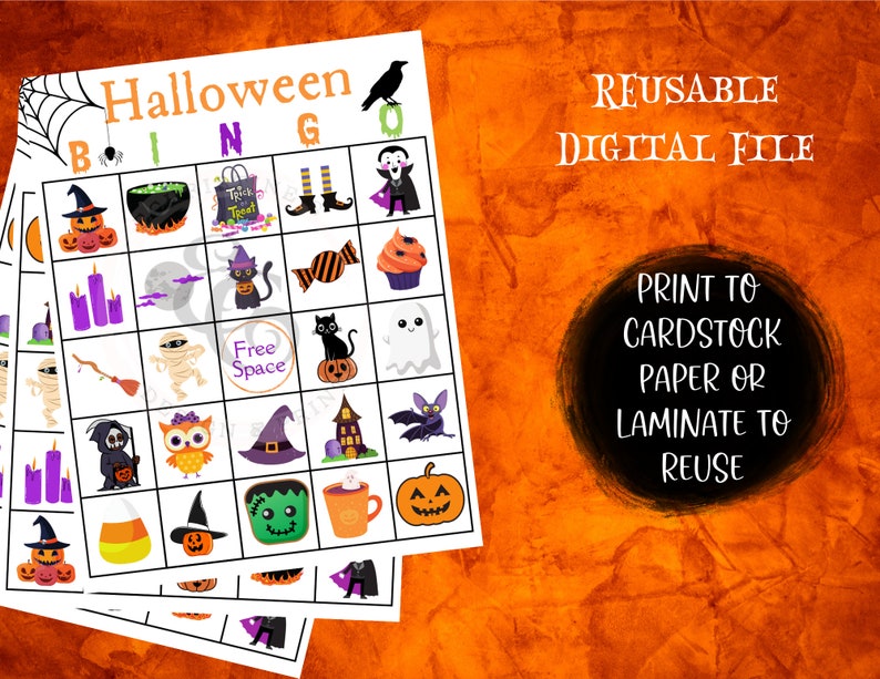 Halloween BINGO Cards 30 BINGO Cards Halloweenpartygames Etsy