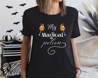 Wine Halloween Shirt, My Magical Potion Halloween Wine Tee, Magical Potion, Halloween Witch, Halloween Party Shirt