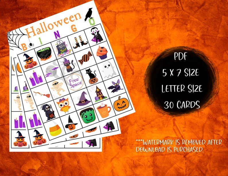 Halloween BINGO Cards 30 BINGO Cards Halloweenpartygames Etsy
