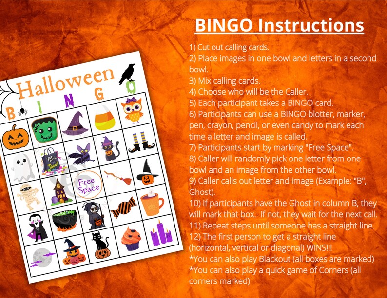 Halloween BINGO Cards 30 BINGO Cards Halloweenpartygames Etsy