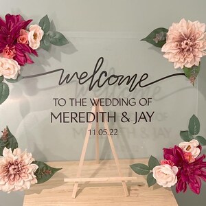 Acrylic Personalized Sign - Custom Painted For Weddings, Engagements, Showers and other events.