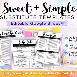 Substitute Binder Templates | Emergency Sub Binder | Sub Plans Template | Classroom Organization | Black and White Theme