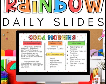 Editable Morning Meeting Slides | Daily slides templates | Teacher Classroom Slides